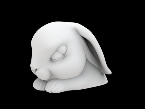 Sleeping Bunny Sculpture 3D Printable Model 3D Принт Модель