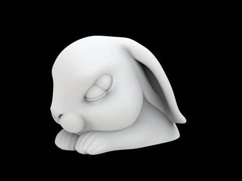 Sleeping Bunny Sculpture 3D Printable Model 3D Print Model