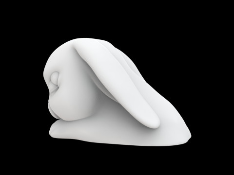Sleeping Bunny Sculpture 3D Printable Model 3D Принт Модель
