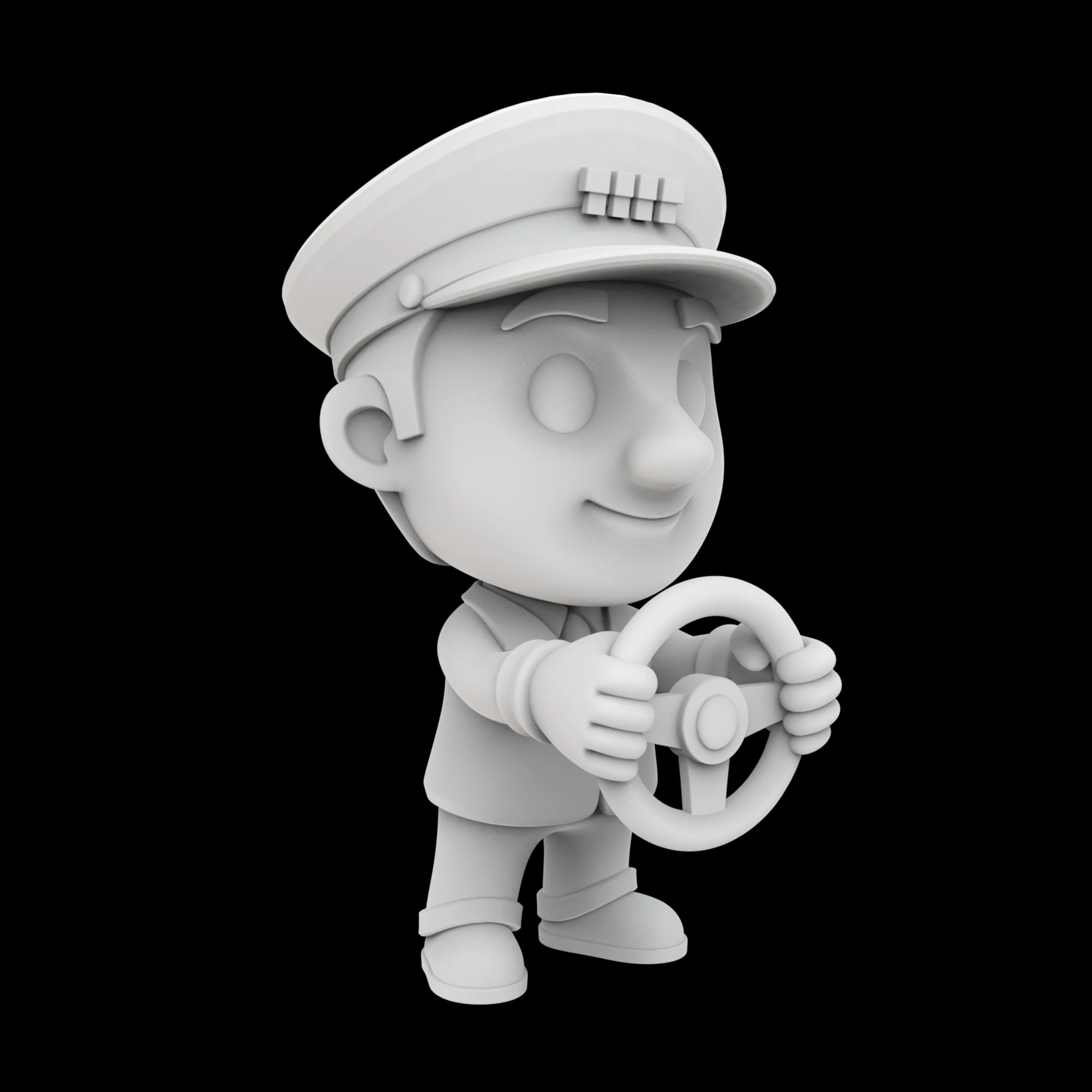 Taxi Driver Cartoon Character 3D Printable Model 3D Print Model .c4d .max .obj .3ds .fbx .stl .blend