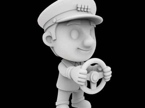 Taxi Driver Cartoon Character 3D Printable Model Model do druku 3D