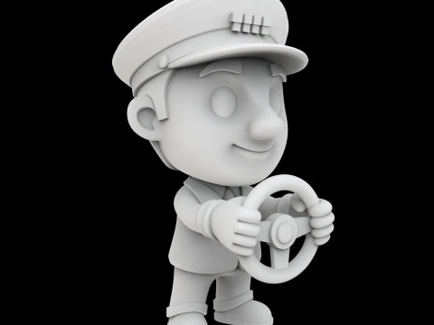 Taxi Driver Cartoon Character 3D Printable Model 3D Print Model