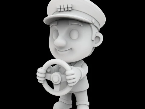 Taxi Driver Cartoon Character 3D Printable Model 3D Print Model