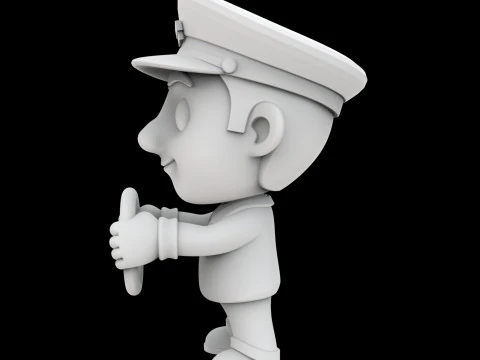 Taxi Driver Cartoon Character 3D Printable Model 3D Print Model