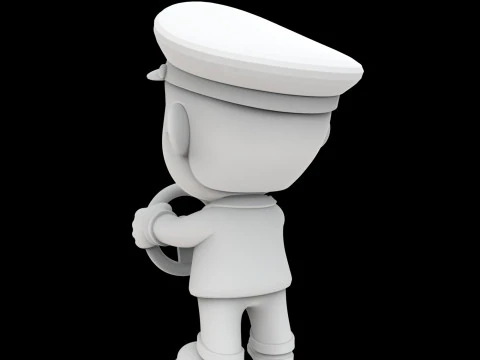 Taxi Driver Cartoon Character 3D Printable Model 3D Print Model