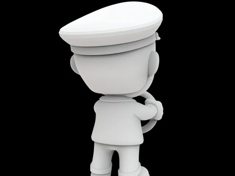 Taxi Driver Cartoon Character 3D Printable Model 3D Print Model