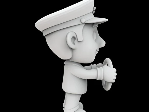 Taxi Driver Cartoon Character 3D Printable Model 3D Print Model