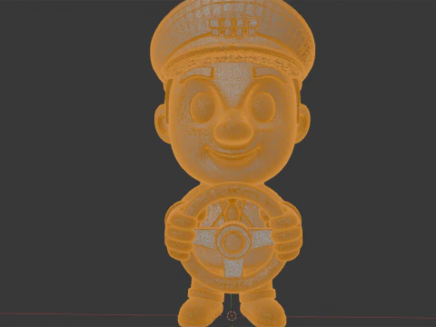 Taxi Driver Cartoon Character 3D Printable Model 3D Print Model