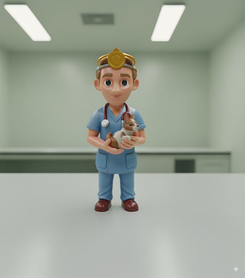 Veterinarian Cartoon Character 3D Printable Model 3D Print Model .c4d .max .obj .3ds .fbx .stl .blend