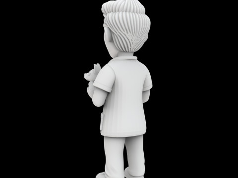 Veterinarian Cartoon Character 3D Printable Model 3D Print Model
