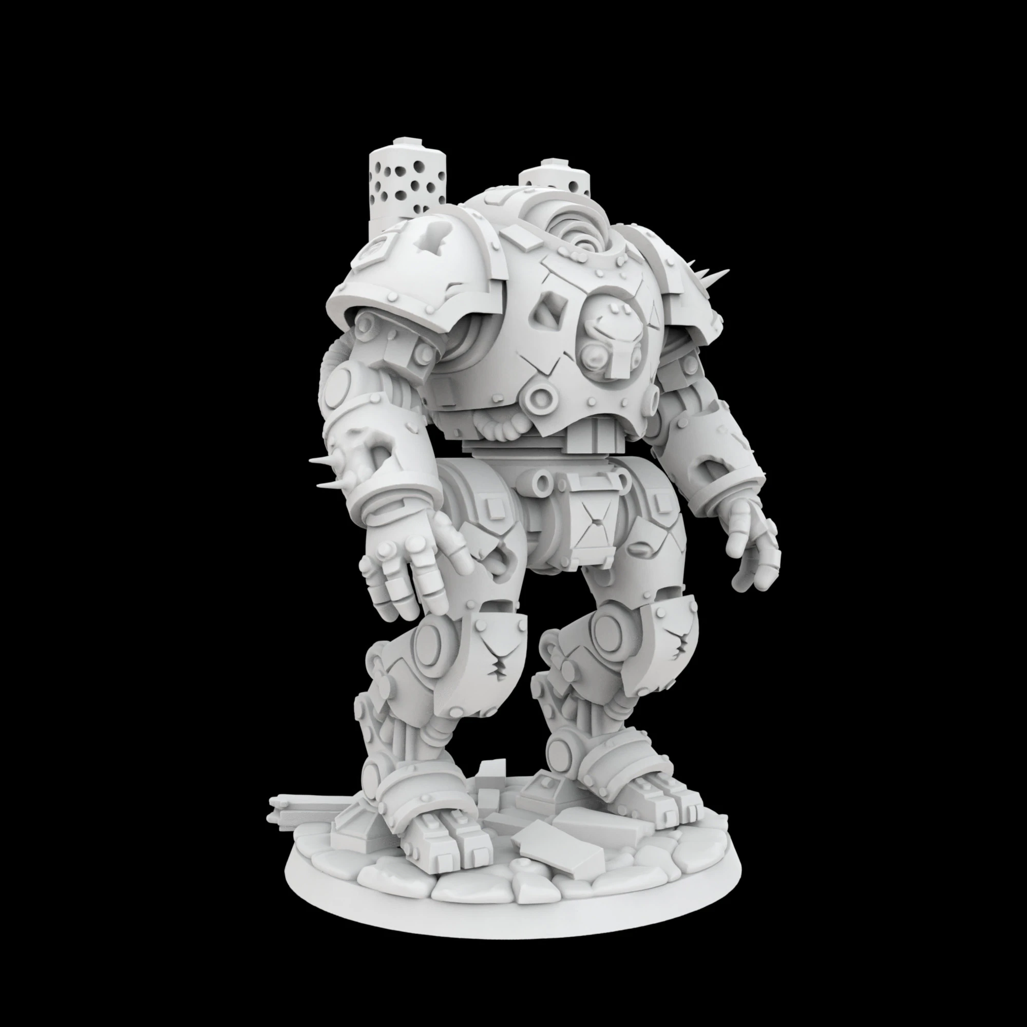 Battle Damaged Robot Mech 3D Printable Model 3D Print Model .c4d .max .obj .3ds .fbx .stl .blend 
