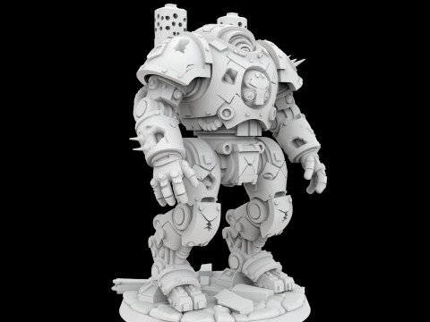 Battle Damaged Robot Mech 3D Printable Model 3D 打印模型