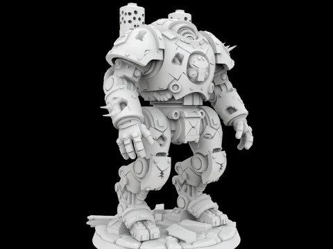 Model Cetak 3D Robot Mech Rusak Pertempuran Model Cetak 3D