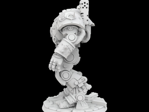 Battle Damaged Robot Mech 3D Printable Model 3D 打印模型