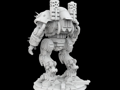 Battle Damaged Robot Mech 3D Printable Model 3D 打印模型