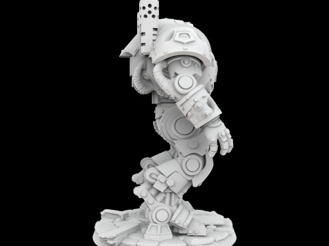 Battle Damaged Robot Mech 3D Printable Model 3D 打印模型