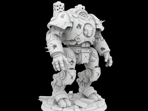 Battle Damaged Robot Mech 3D Printable Model 3D 打印模型