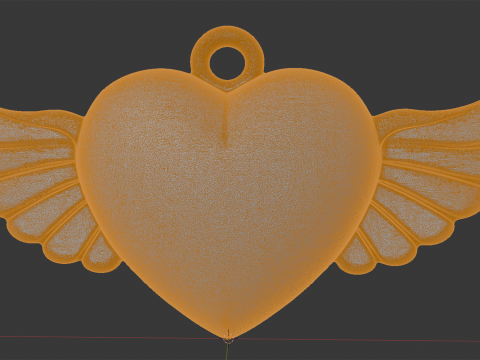 Winged Heart Pendant 3D Printable Model Modèles 3D en vedette