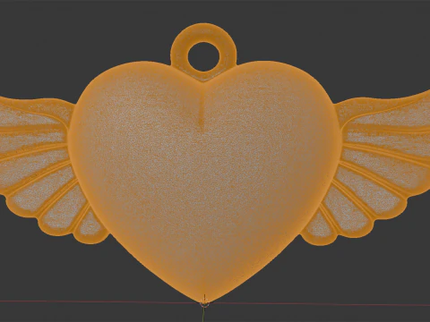 Winged Heart Pendant 3D Printable Model 3D Print Model