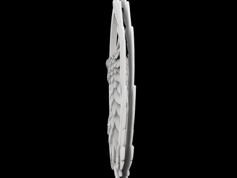 Elegant Phoenix with Feathered Frame Pendant 3D Printable Model 3D Baskı Modeli