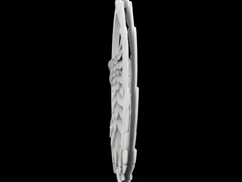Elegant Phoenix with Feathered Frame Pendant 3D Printable Model 3D Print Model