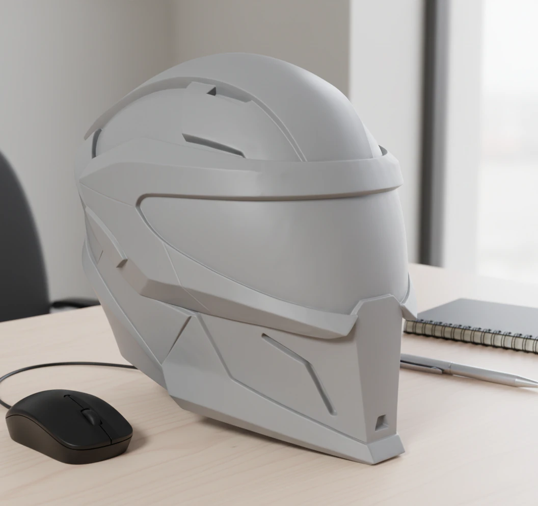 Futuristic Helmet 3D Print Model .c4d .max .obj .3ds .fbx .stl .blend 
