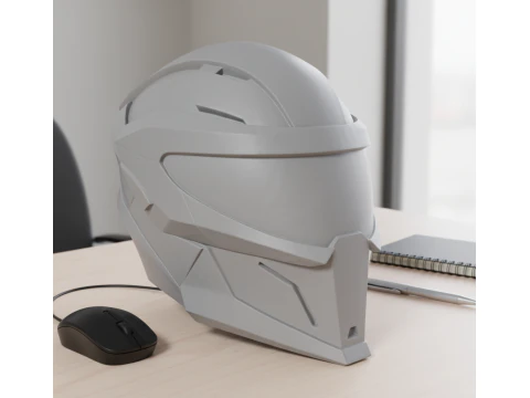 未来的なヘルメット 3Dプリントモデル