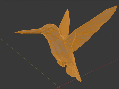 Geometric Hummingbird Sculpture 3D Print Model