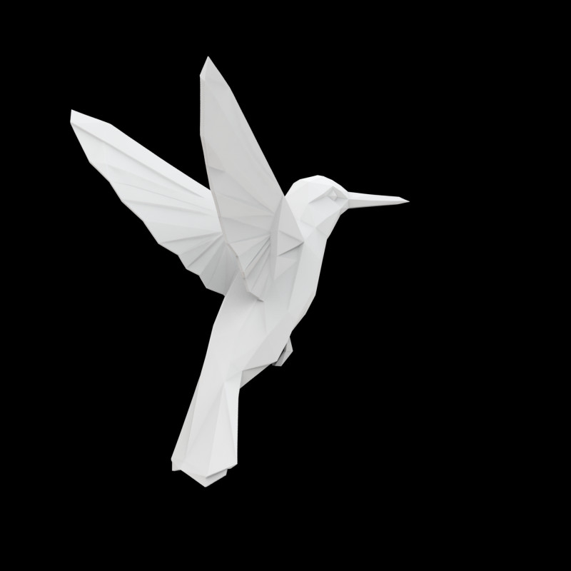 Geometric Hummingbird Sculpture 3D 打印模型 .c4d .max .obj .3ds .fbx .stl .blend 