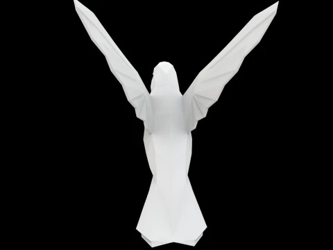 Geometric Hummingbird Sculpture 3D Print Model