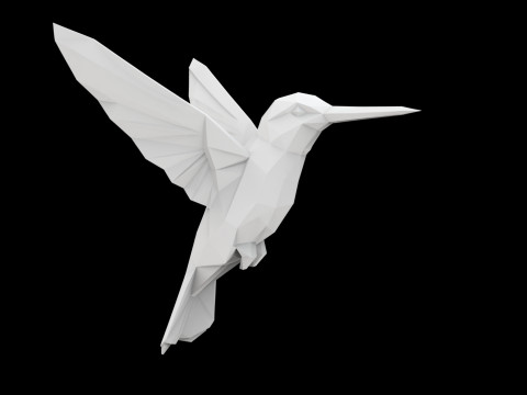 Geometric Hummingbird Sculpture 3D 打印模型