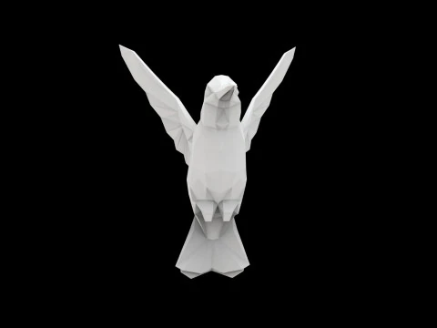 Geometric Hummingbird Sculpture 3D Print Model