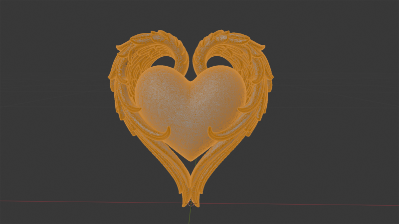 Winged Heart 3D Printable Model 3D printmodel .c4d .max .obj .3ds .fbx .stl .blend 