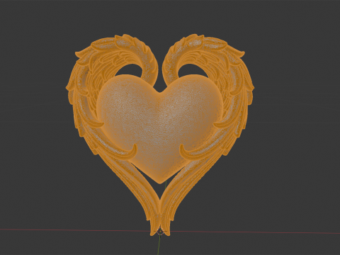 Winged Heart 3D Printable Model Modèles 3D en vedette