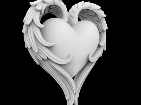 Winged Heart 3D Printable Model 3D printmodel