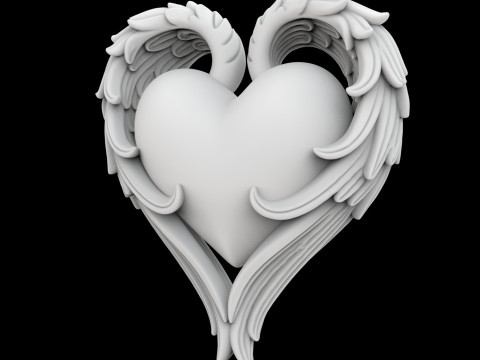 Winged Heart 3D Printable Model 3D printmodel