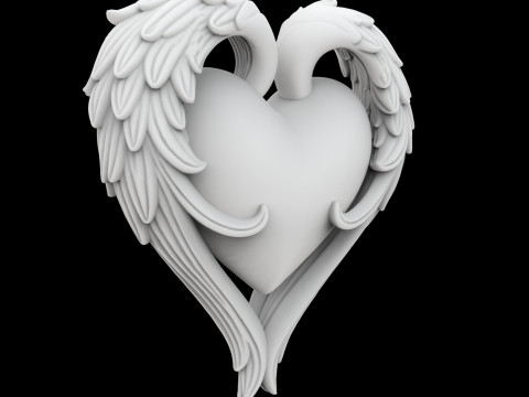 Winged Heart 3D Printable Model 3D printmodel