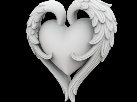 Winged Heart 3D Printable Model 3D printmodel