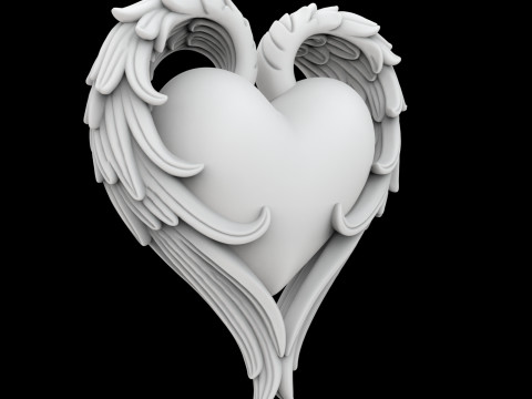 Winged Heart 3D Printable Model 3D printmodel
