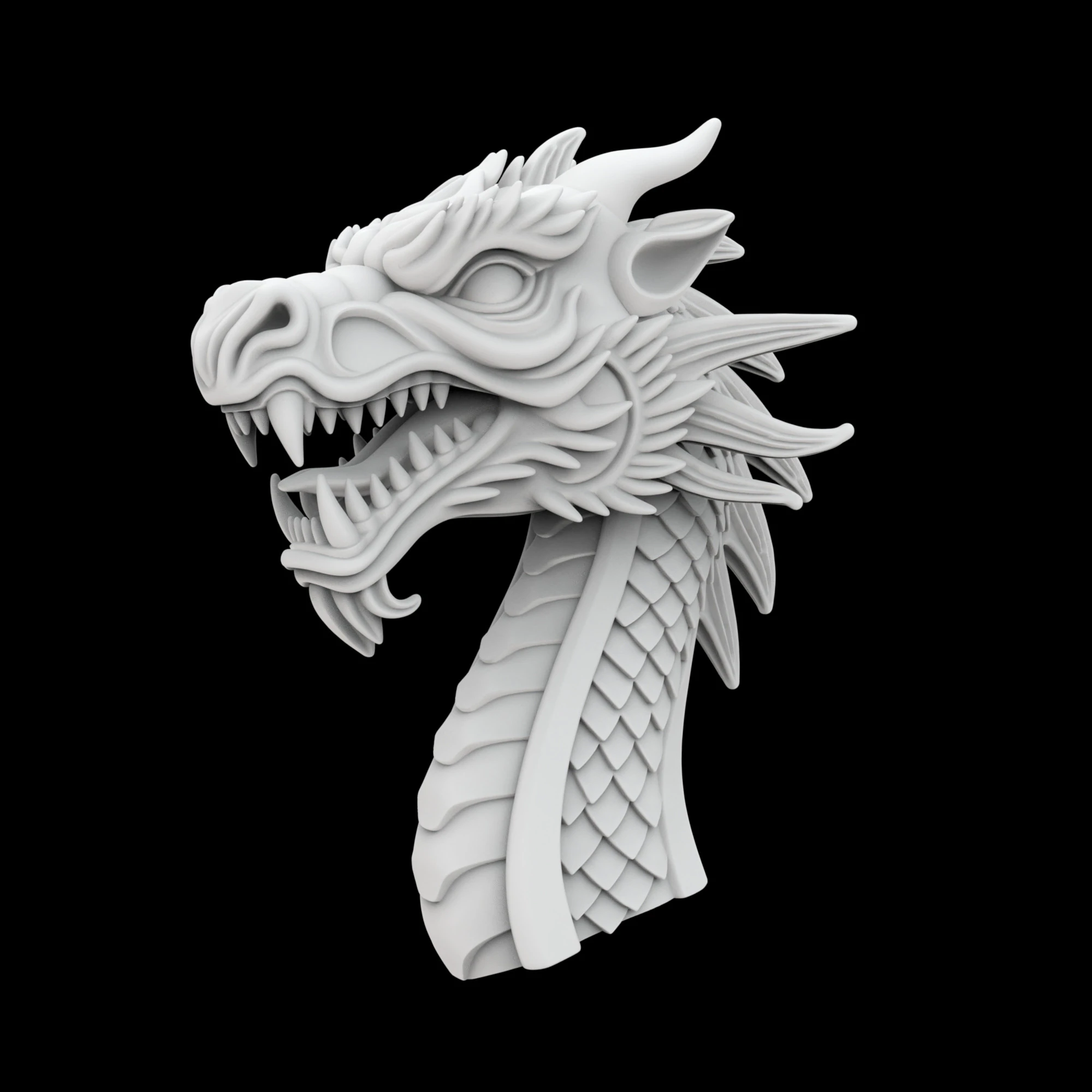 Viking Ships Dragon Head 3D Printable Model 3D Print Model .c4d .max .obj .3ds .fbx .stl .blend