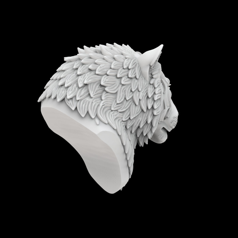 Tiger with Mane 3D Принт Модель .c4d .max .obj .3ds .fbx .stl .blend 