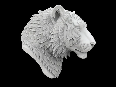 Tiger with Mane 3D Print Model