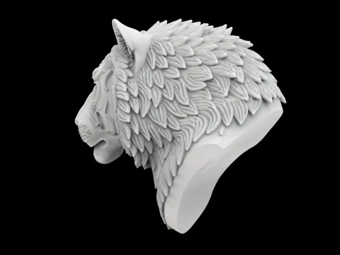 Tiger with Mane 3D Print Model