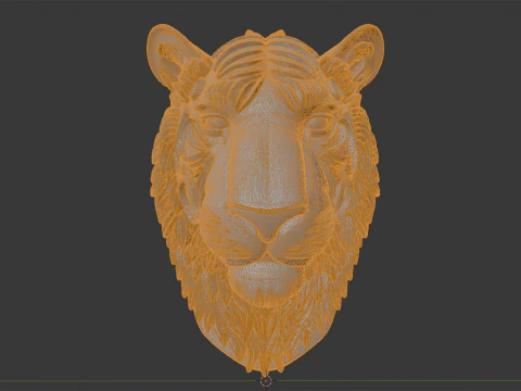 Tiger with Mane 3D Print Model