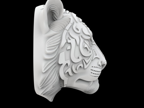 Tiger Face with Intricate Tribal 3D Принт Модель