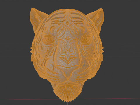 Tiger Face with Intricate Tribal 3D Принт Модель