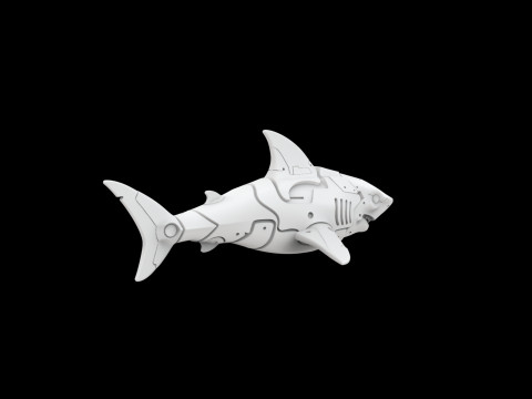 Shark Mech Guardian 3D Printable Model 3D 프린트 모델