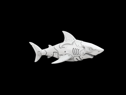 Shark Mech Guardian 3D Printable Model 3D printmodel
