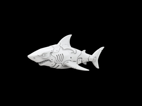 Shark Mech Guardian 3D Printable Model 3D printmodel