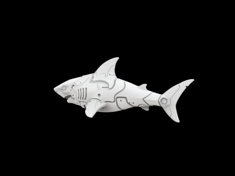 Shark Mech Guardian 3D Printable Model 3D printmodel